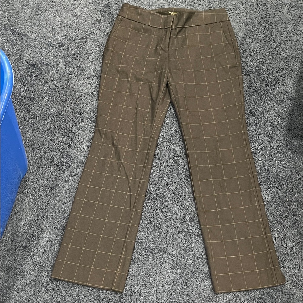Ann Taylor black and white Checkered Flare Pants